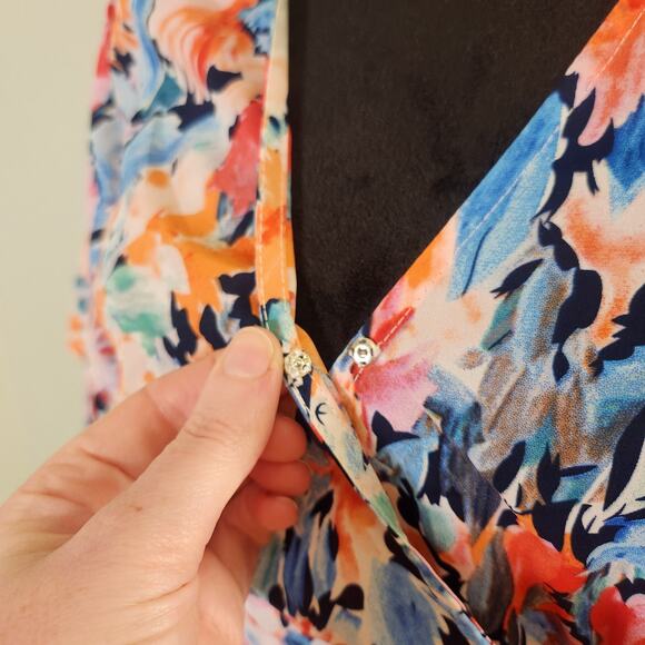 UMGEE Floral Romper with Tie Waist, Size Small - Picture 7 of 13